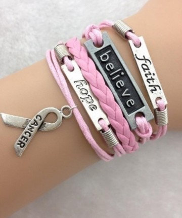 Faith, Believe, Hope BREASTCANCER awareness bracelet